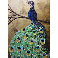 Handmade Knife Animal Peacock Oil Painting